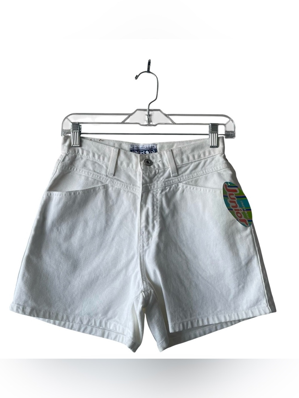 Limited Too Vintage Y2K Juniors White High Rise Denim Shorts 3R NWT